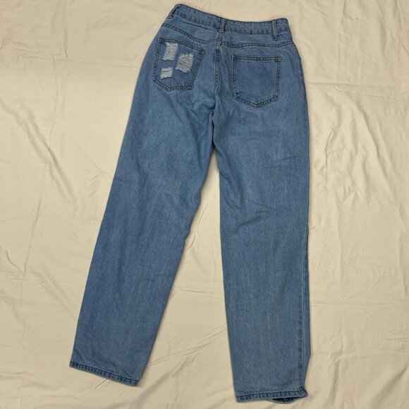 SHEIN Distressed Blue Jeans Size 4 | Y2K Indie Streetwear Denim - Picture 3 of 3